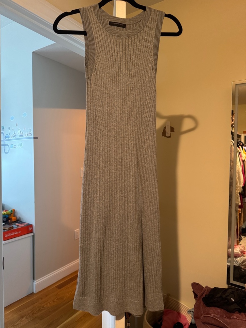 Banana Republic Sleeveless Ribbed Maxi Dress - Gray